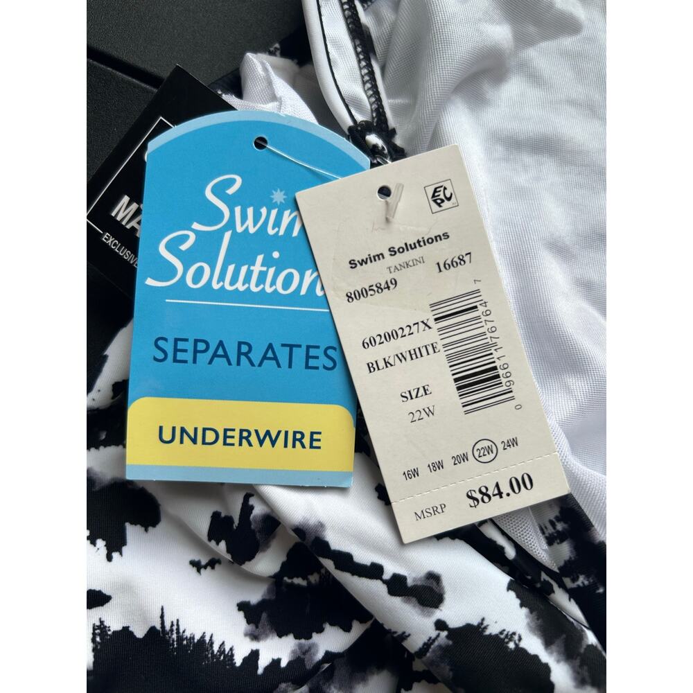 Swim Solutions Tankini Zebra Print Size 22W Plus NWT - Picture 5 of 7